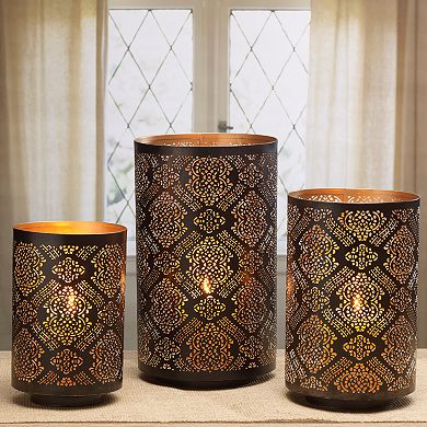 Elements Tapestry Luminaries Candleholder 3-piece Set