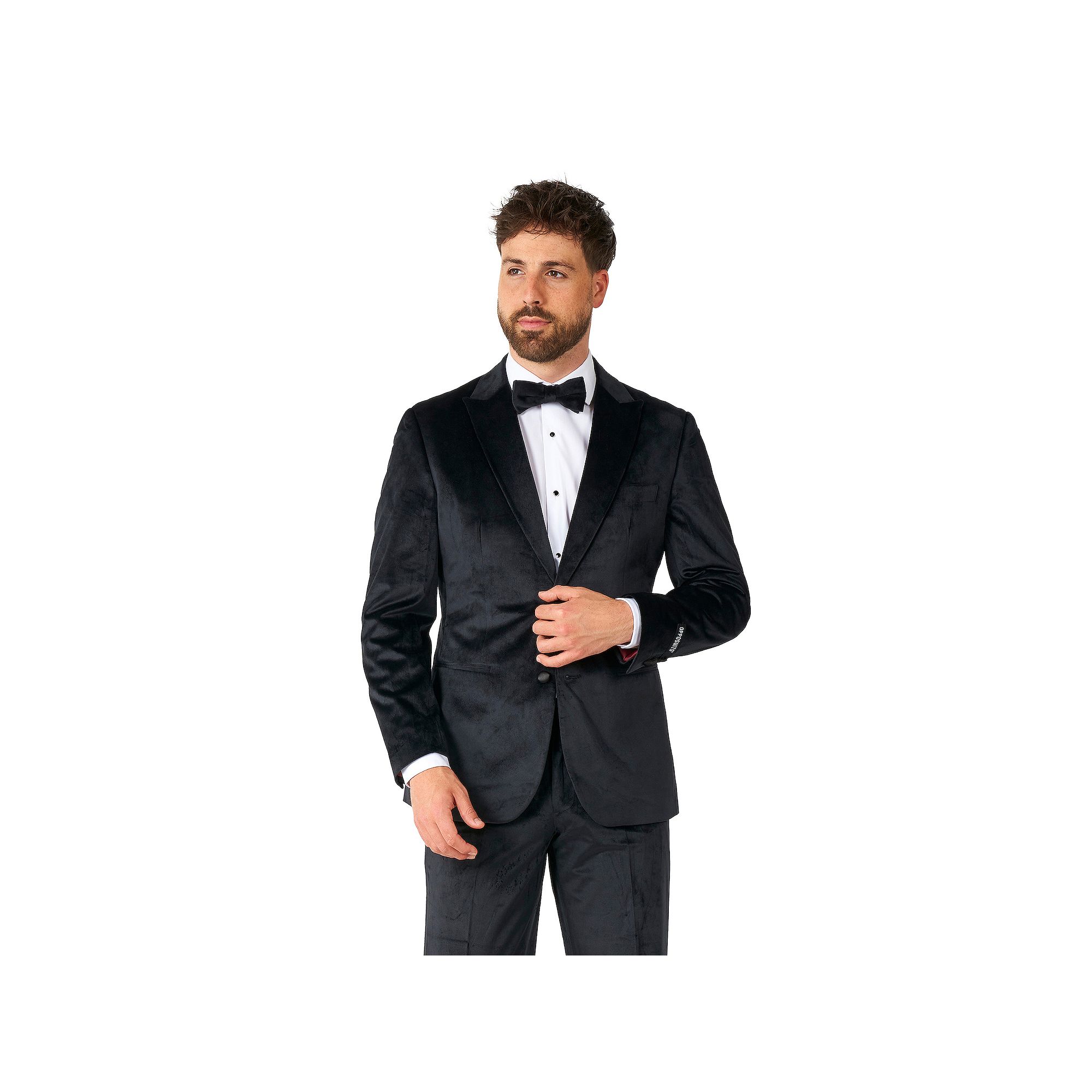 Mens OppoSuits Slim-Fit Tuxedo Set, Size: 36 - Regular, Black Velvet