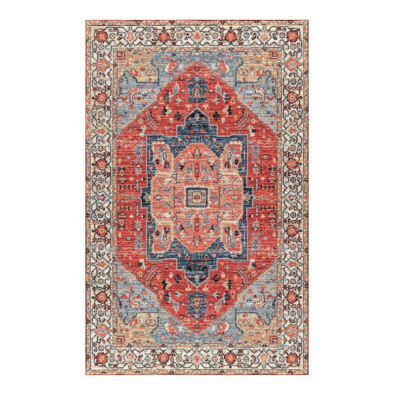 nuLOOM Vintage Minah Wool Blend Rug, Red, 5X8 Ft