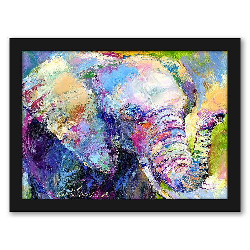Americanflat Elephant Framed Wall Art, Multicolor, 25X19
