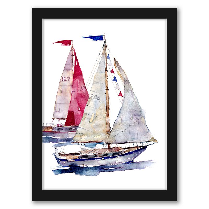 39656135 Americanflat 2 Yachts Framed Wall Art, Multicolor, sku 39656135