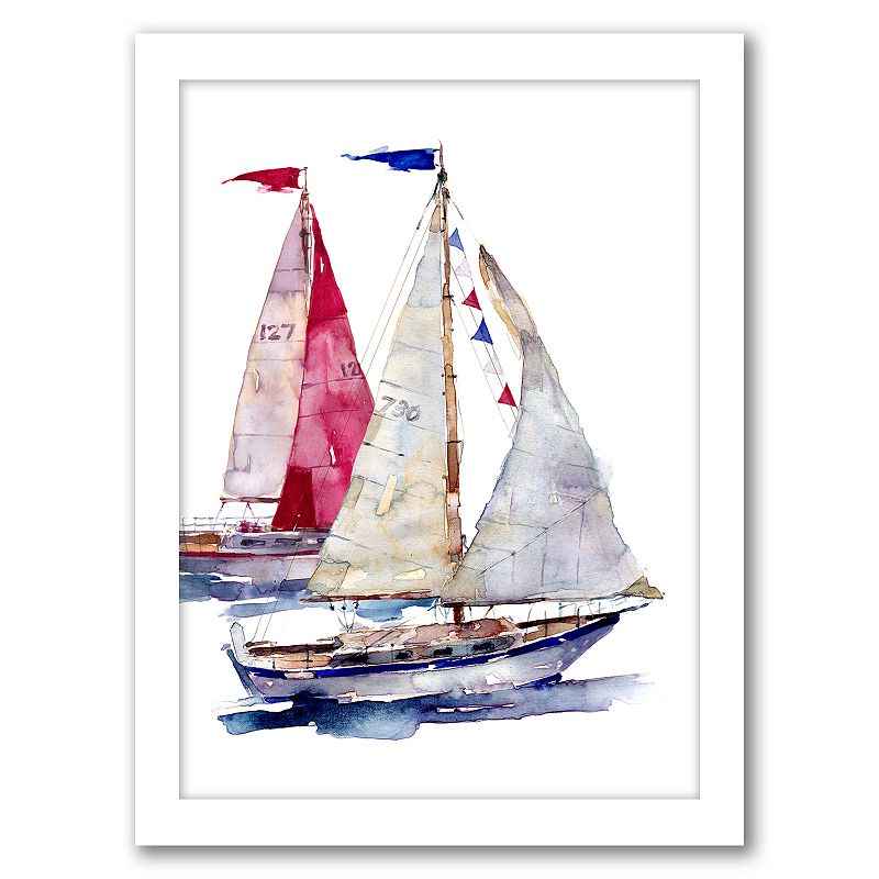 Americanflat 2 Yachts Framed Wall Art, Multicolor, 25X19