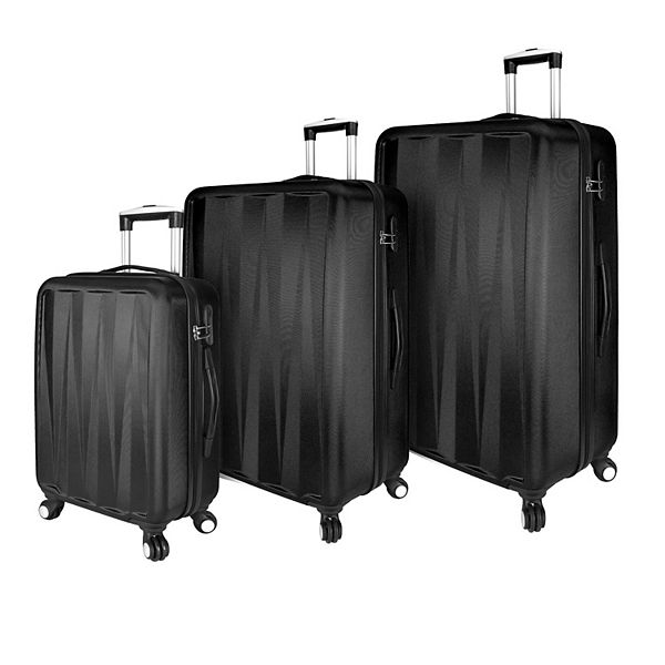 Elite Luggage Verdugo 3-Piece Hardside Spinner Luggage Set - Black