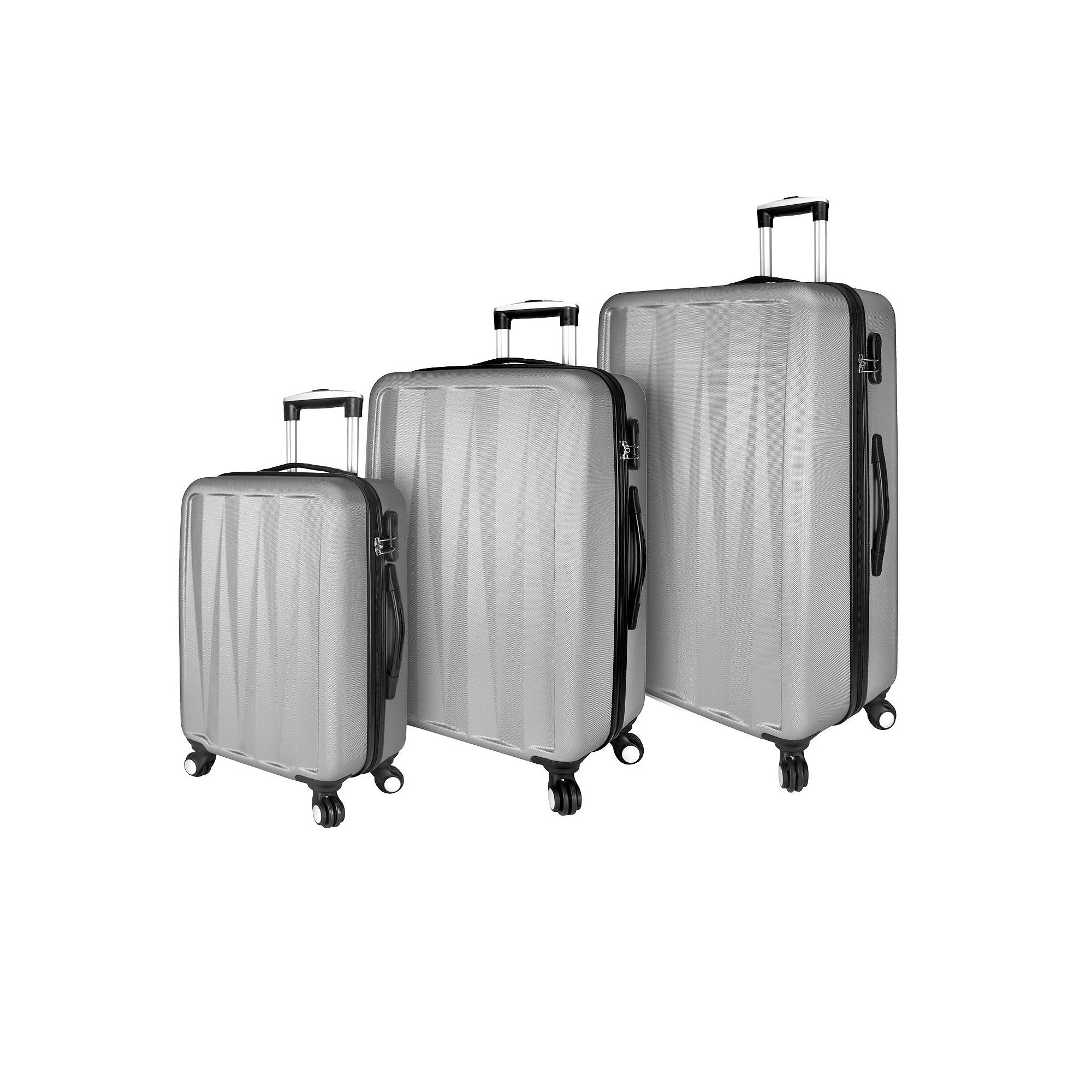 Elite Luggage Verdugo 3-Piece Hardside Spinner Luggage Set, Gray