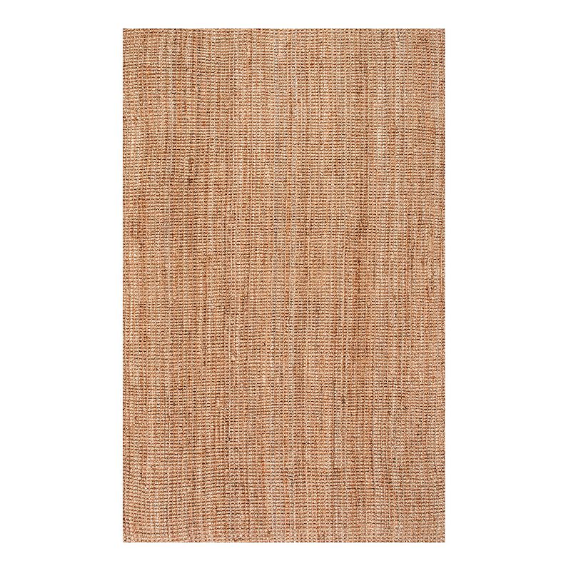 nuLOOM Ashli Solid Jute Rug, Beig/Green, 12X15 Ft