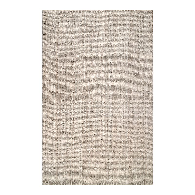 nuLOOM Ashli Solid Jute Rug, White, 12X15 Ft