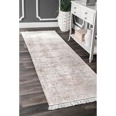 nuLOOM Vintage Medallion Cantrell Fringe Rug