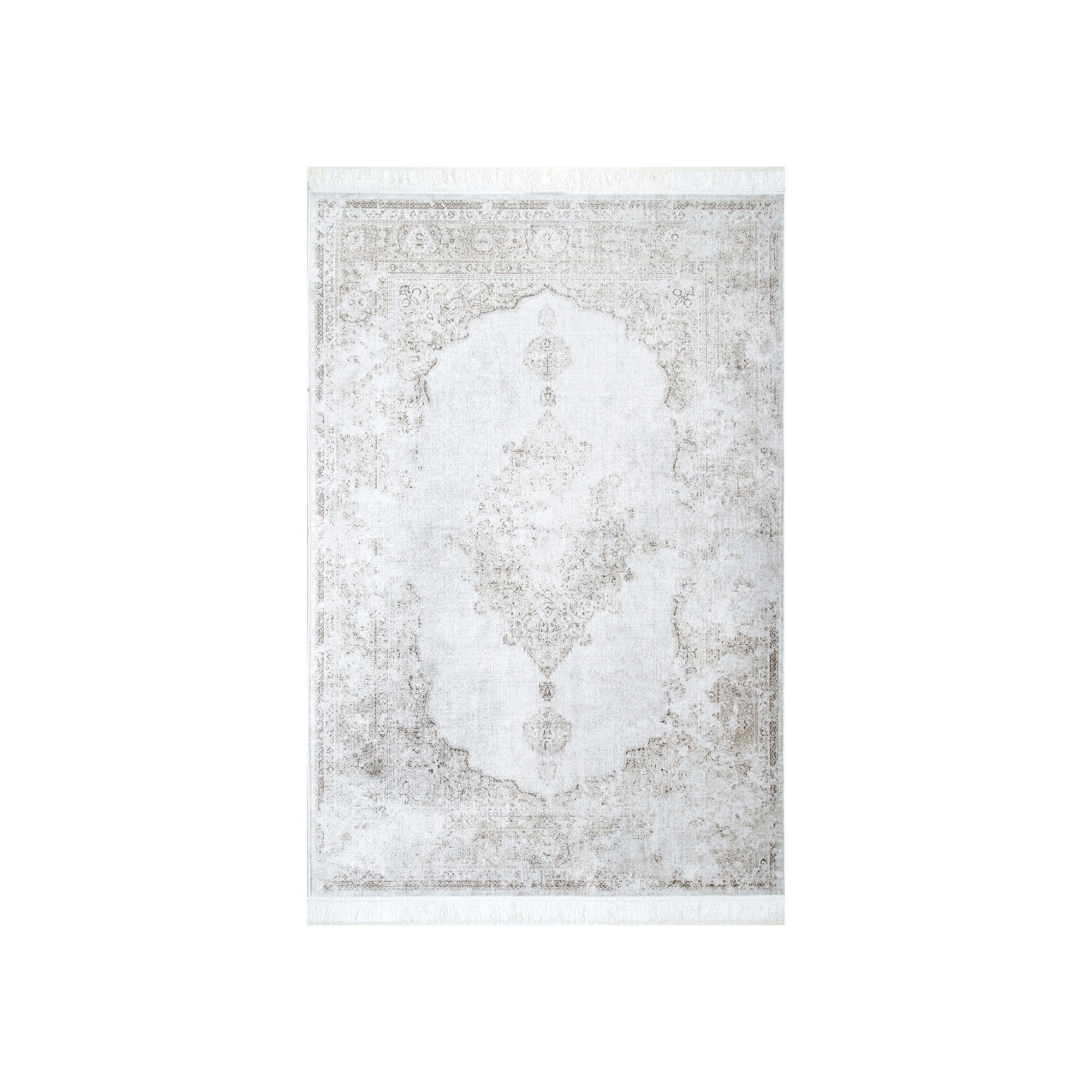 nuLOOM Vintage Medallion Cantrell Fringe Rug, Ivory