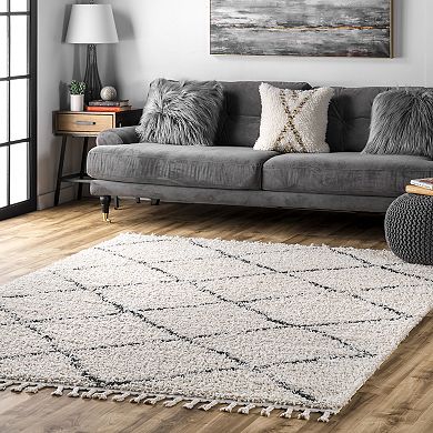 nuLOOM Jessie Moroccan Lattice Tassel Rug