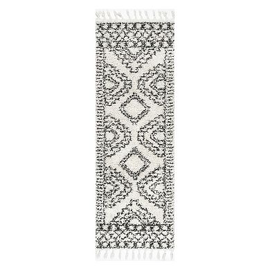 nuLOOM Vasiliki Moroccan Tribal Tassel Rug