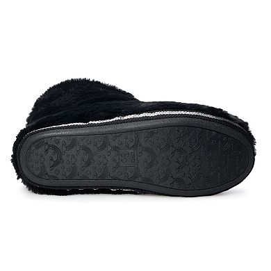Juniors' SO® Faux Fur Zip Bootie Slippers