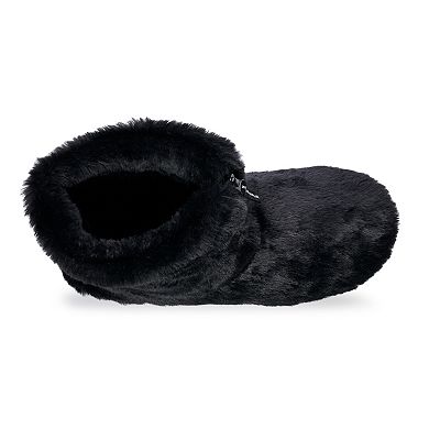 Juniors' SO® Faux Fur Zip Bootie Slippers