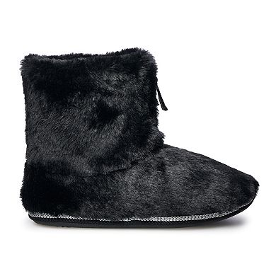Juniors' SO® Faux Fur Zip Bootie Slippers