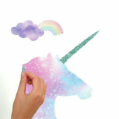Room Mates Galaxy Unicorn Wall Decal With Glitter