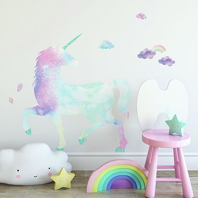 Room Mates Galaxy Unicorn Wall Decal With Glitter