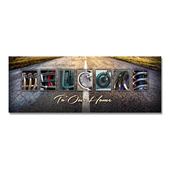 Motorcycle Welcome Block Mount Wall Art