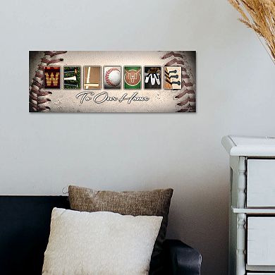 Baseball "Welcome" Block Wall Art