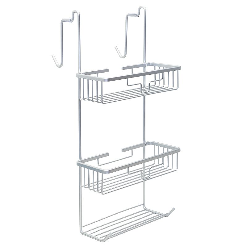 Zenna Home Never Rust Aluminum Over the Door Shower Caddy, Grey