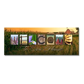 Country Western "Welcome" Block Wall Art
