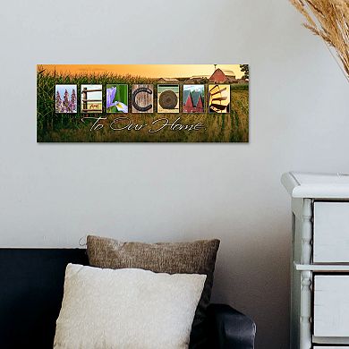 Country Western "Welcome" Block Wall Art