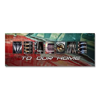 Automobile Car "Welcome" Block Wall Art