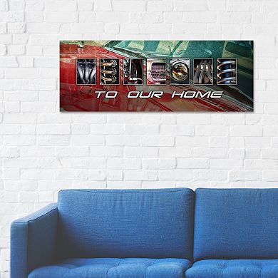 Automobile Car "Welcome" Block Wall Art