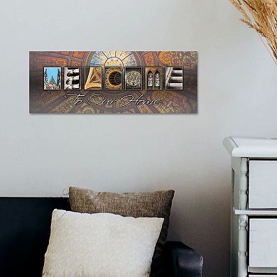 Cathedral Architecture "Welcome" Block Wall Art