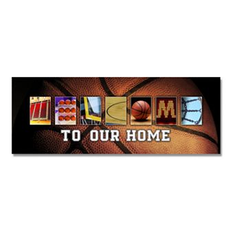 Basketball "Welcome" Block Wall Art