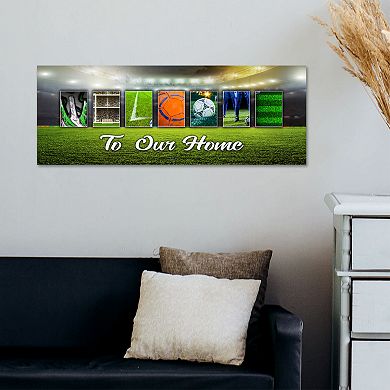 Soccer Futbol "Welcome" Block Wall Art