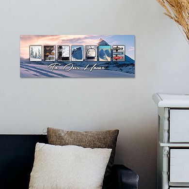 Snowboarding "Welcome" Block Wall Art