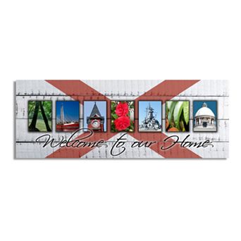 "Alabama - State Welcome" Block Mount Wall Art