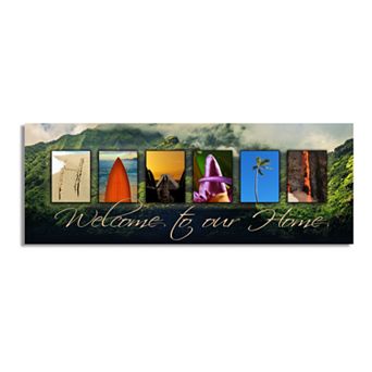 Hawaii "Welcome" Block Wall Art