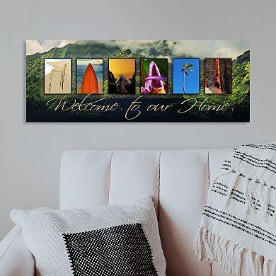 Hawaii "Welcome" Block Wall Art