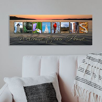 Illinois "Welcome" Block Wall Art