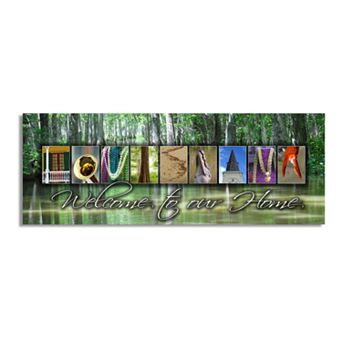 Personal-Prints "Louisiana - State Welcome" Block Mount Wall Art