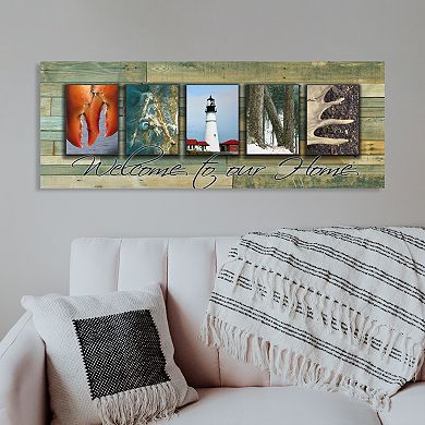 Maine "Welcome" Block Wall Art