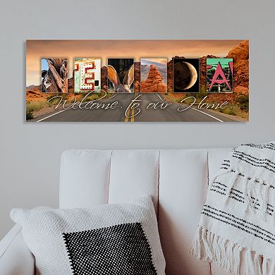 Personal-Prints "Nevada - State Welcome" Block Mount Wall Art