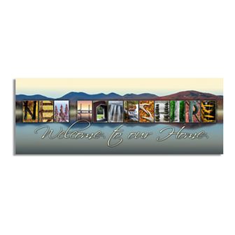 Personal-Prints "New Hampshire - State Welcome" Block Mount Wall Art
