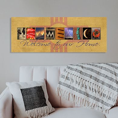 New Mexico "Welcome" Block Wall Art