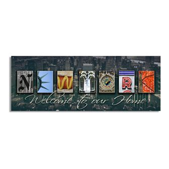 New York "Welcome" Block Wall Art
