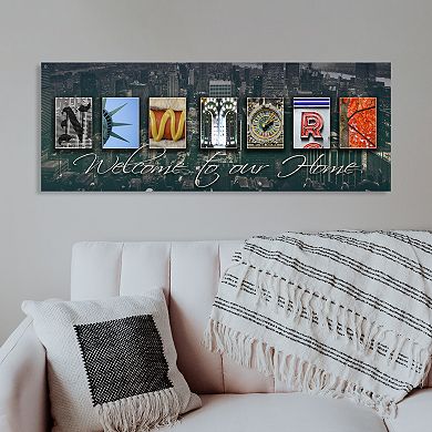 New York "Welcome" Block Wall Art