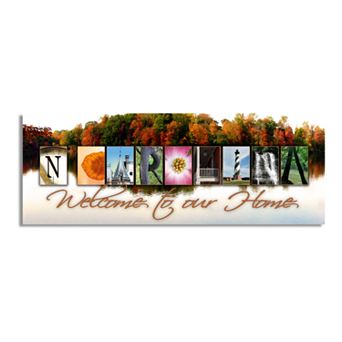 North Carolina "Welcome" Block Wall Art