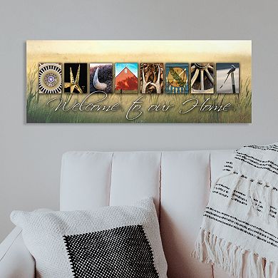 Oklahoma "Welcome" Block Wall Art