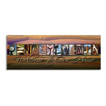 Pennsylvania "Welcome" Block Wall Art
