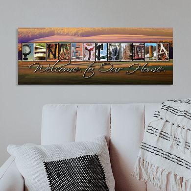 Pennsylvania "Welcome" Block Wall Art