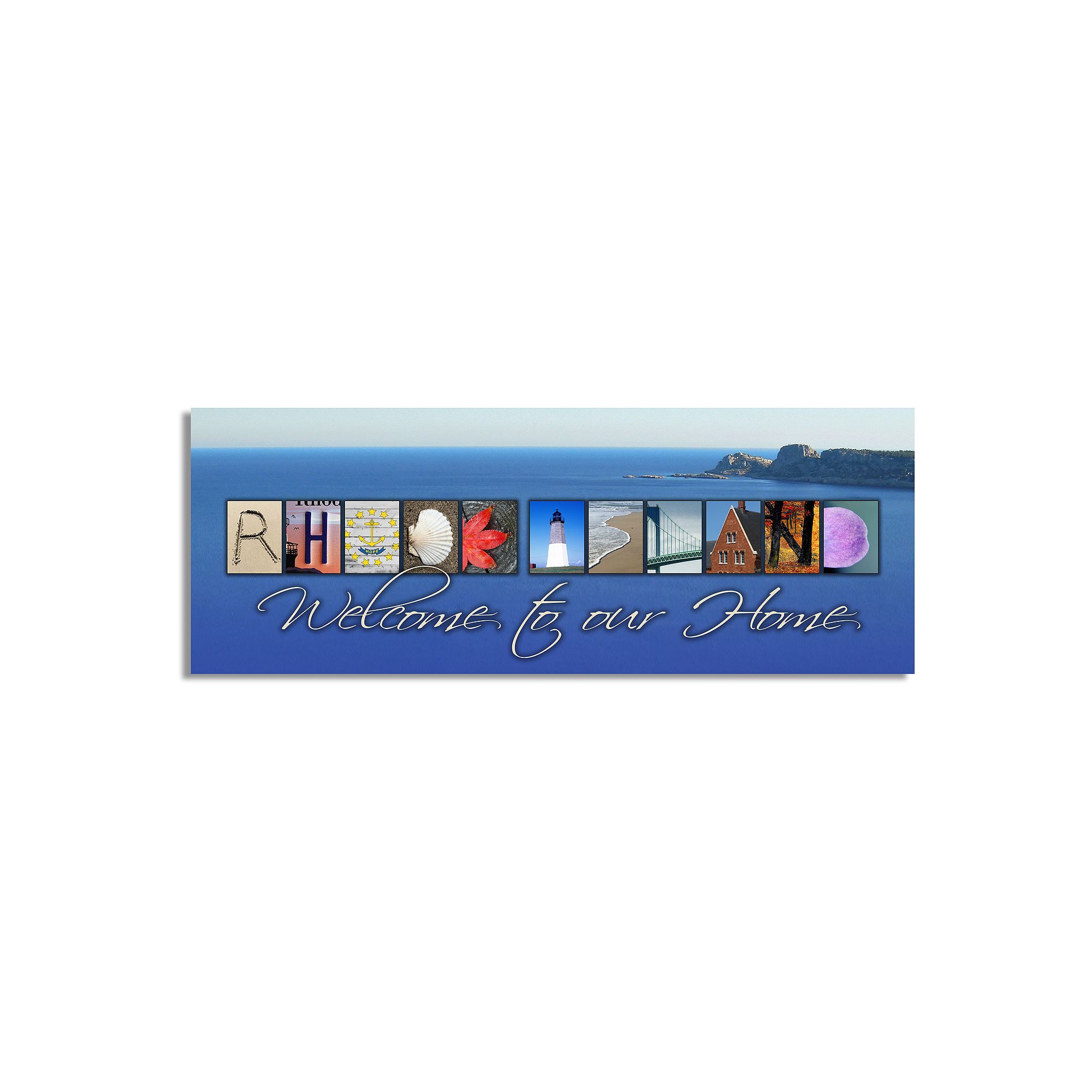 Rhode Island Welcome Block Wall Art, None