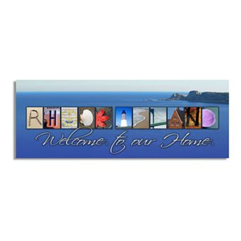 Rhode Island "Welcome" Block Wall Art