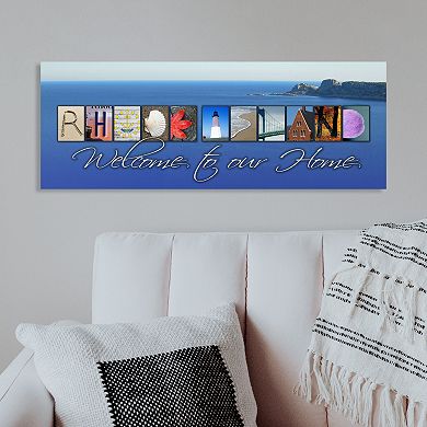 Rhode Island "Welcome" Block Wall Art