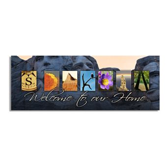 South Dakota "Welcome" Block Wall Art