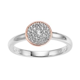 LeRose by Lexi and Rose 14k Rose Gold over Sterling Silver Lab-Created White Sapphire Ring